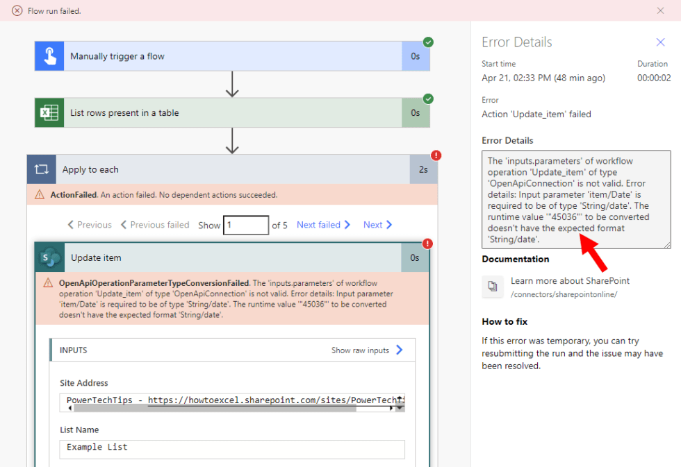 Power Automate Convert Excel Date To Sharepoint List